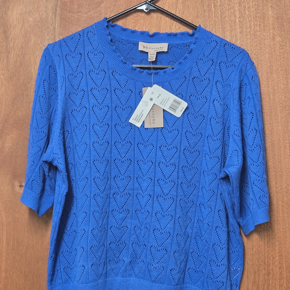 NWT Philosophy Republic Clothing Blue Knit Sweater XL